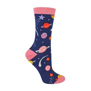 1 Pack Ladies Novelty Space Enthusiast Bamboo Socks