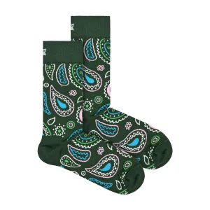 1 Pack Mens & Ladies Cotton Green Paisley Design Socks