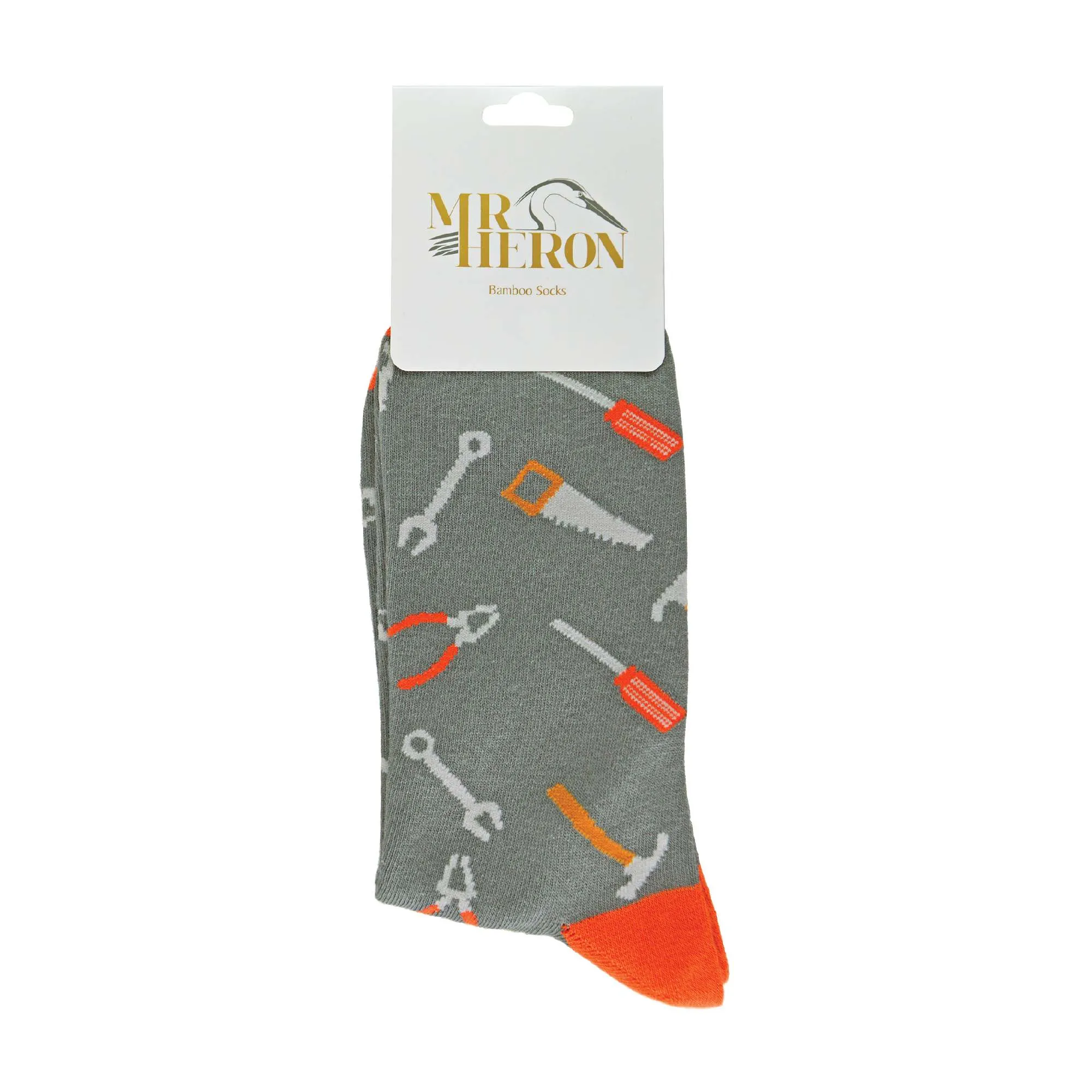 1 Pack Mens Novelty Grey Tools Bamboo Socks