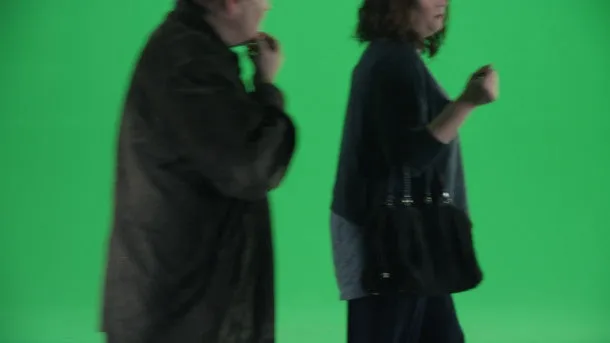 2nd Unit Extras: Man & Woman Walk/Talk L to R (v1)