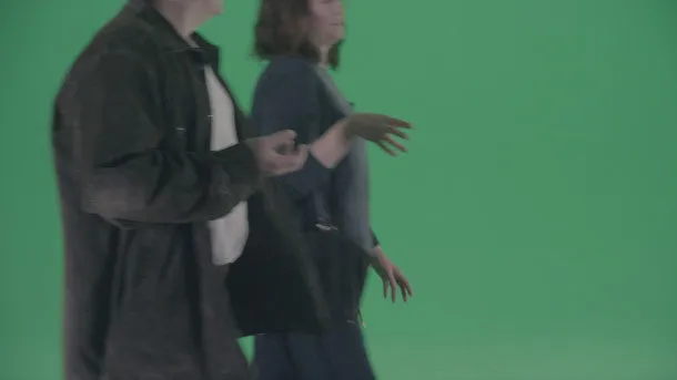 2nd Unit Extras: Man & Woman Walk/Talk L to R (v2)