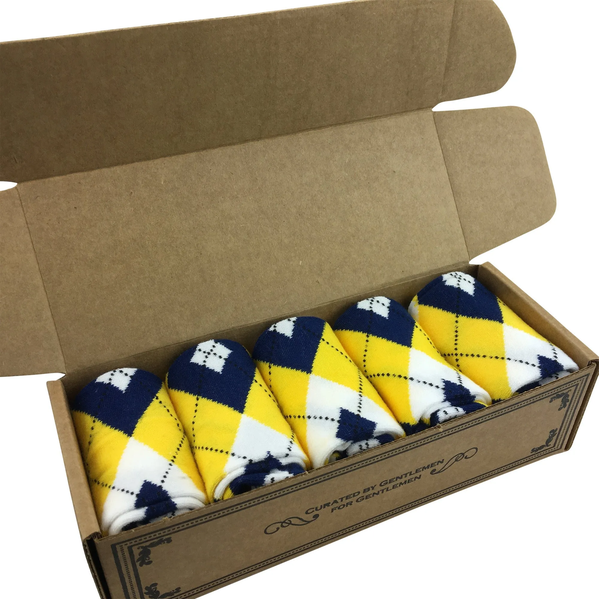 5 Pair Men Matching Fashion Dress Socks Gift Box-Groomsmen Weddings Party Socks
