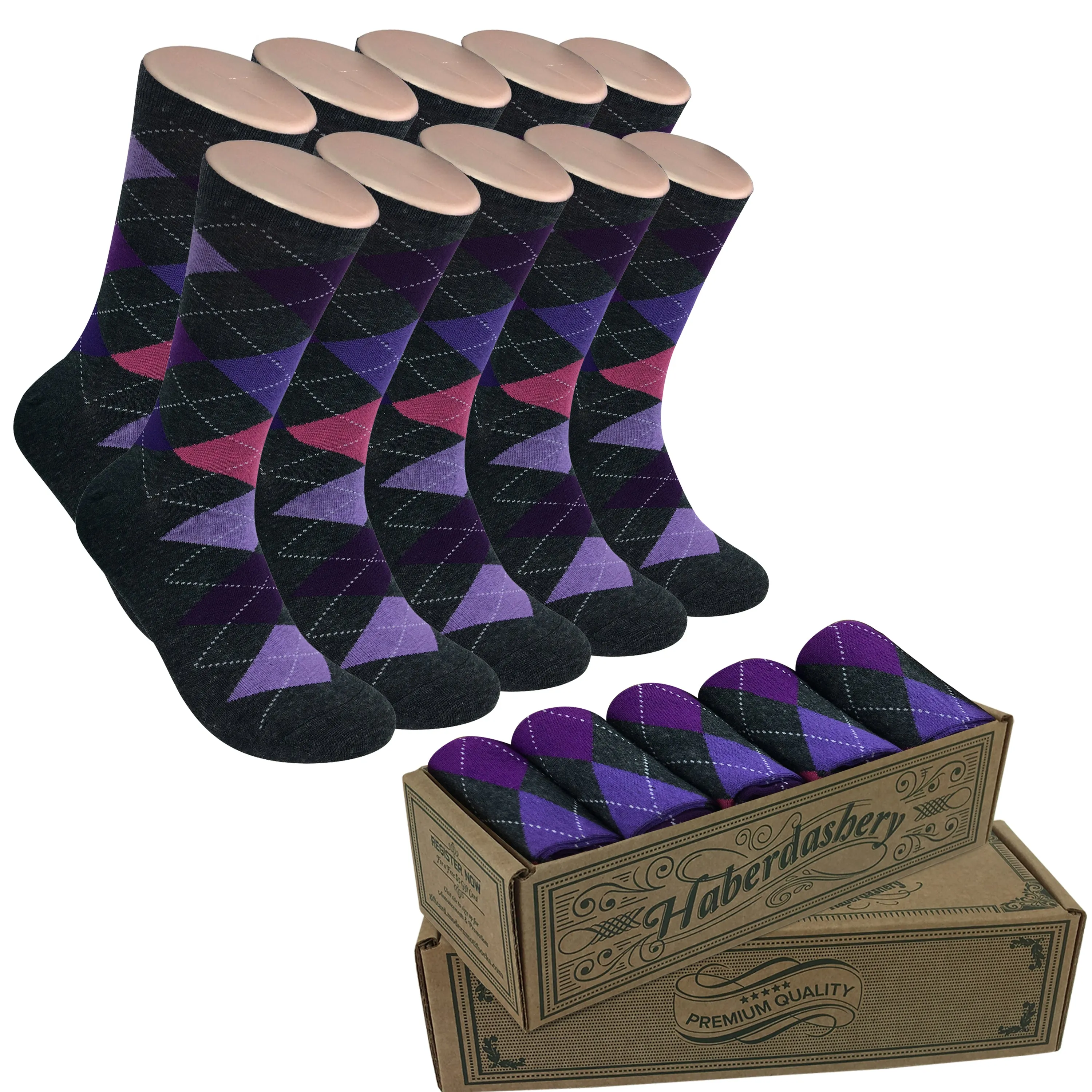 5 Pair Men Matching Fashion Dress Socks Gift Box-Groomsmen Weddings Party Socks