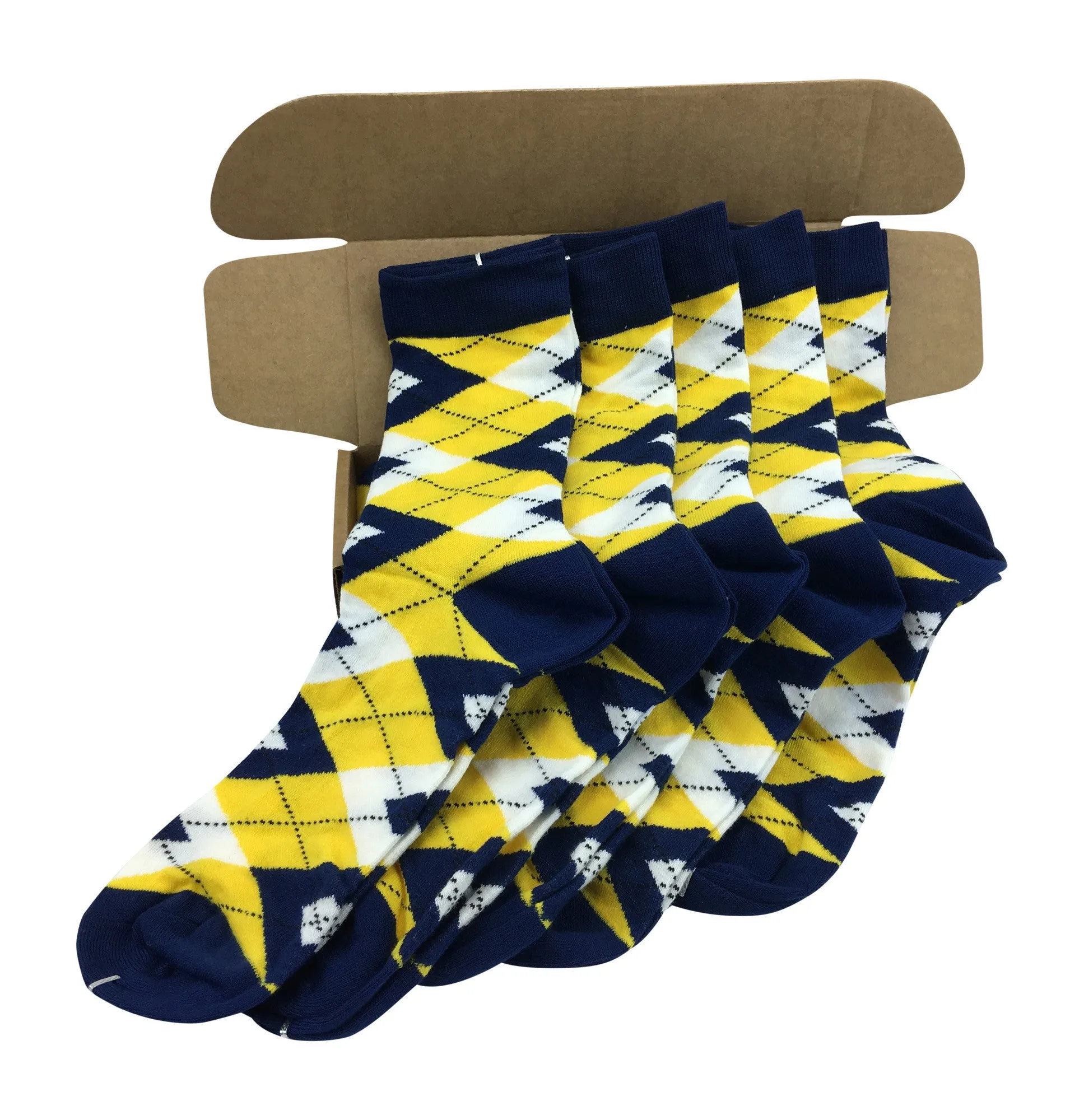 5 Pair Men Matching Fashion Dress Socks Gift Box-Groomsmen Weddings Party Socks