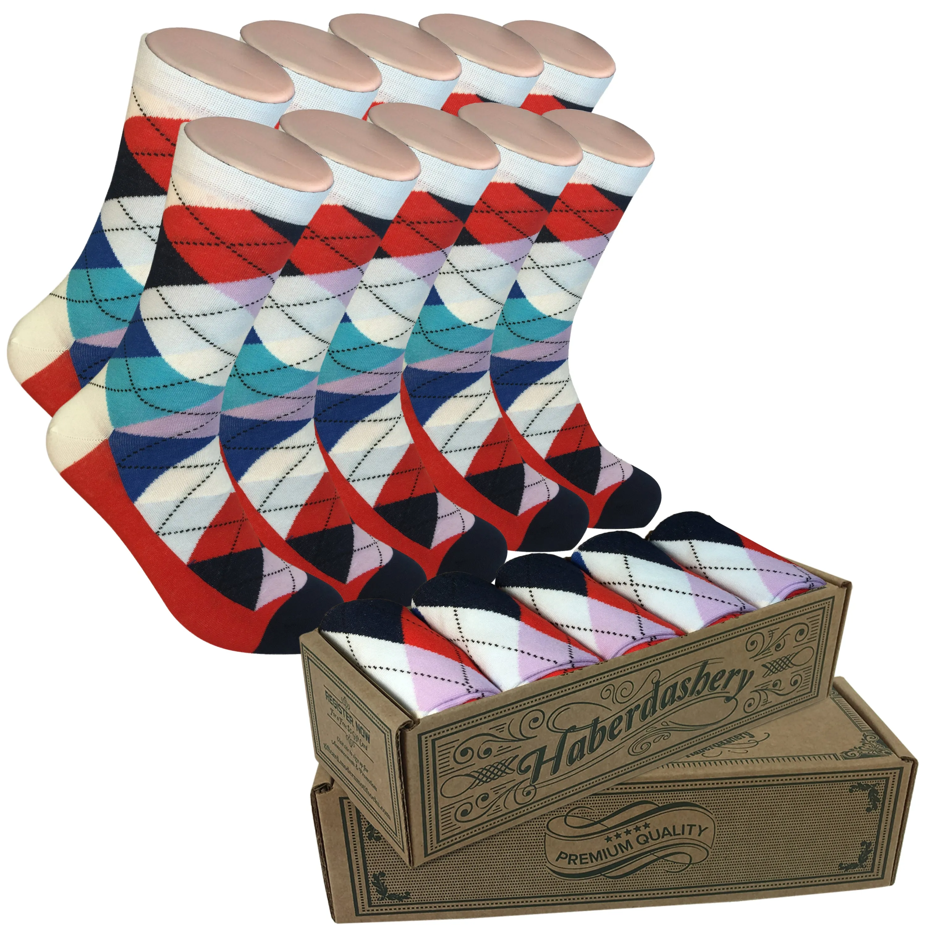 5 Pair Men Matching Fashion Dress Socks Gift Box-Groomsmen Weddings Party Socks