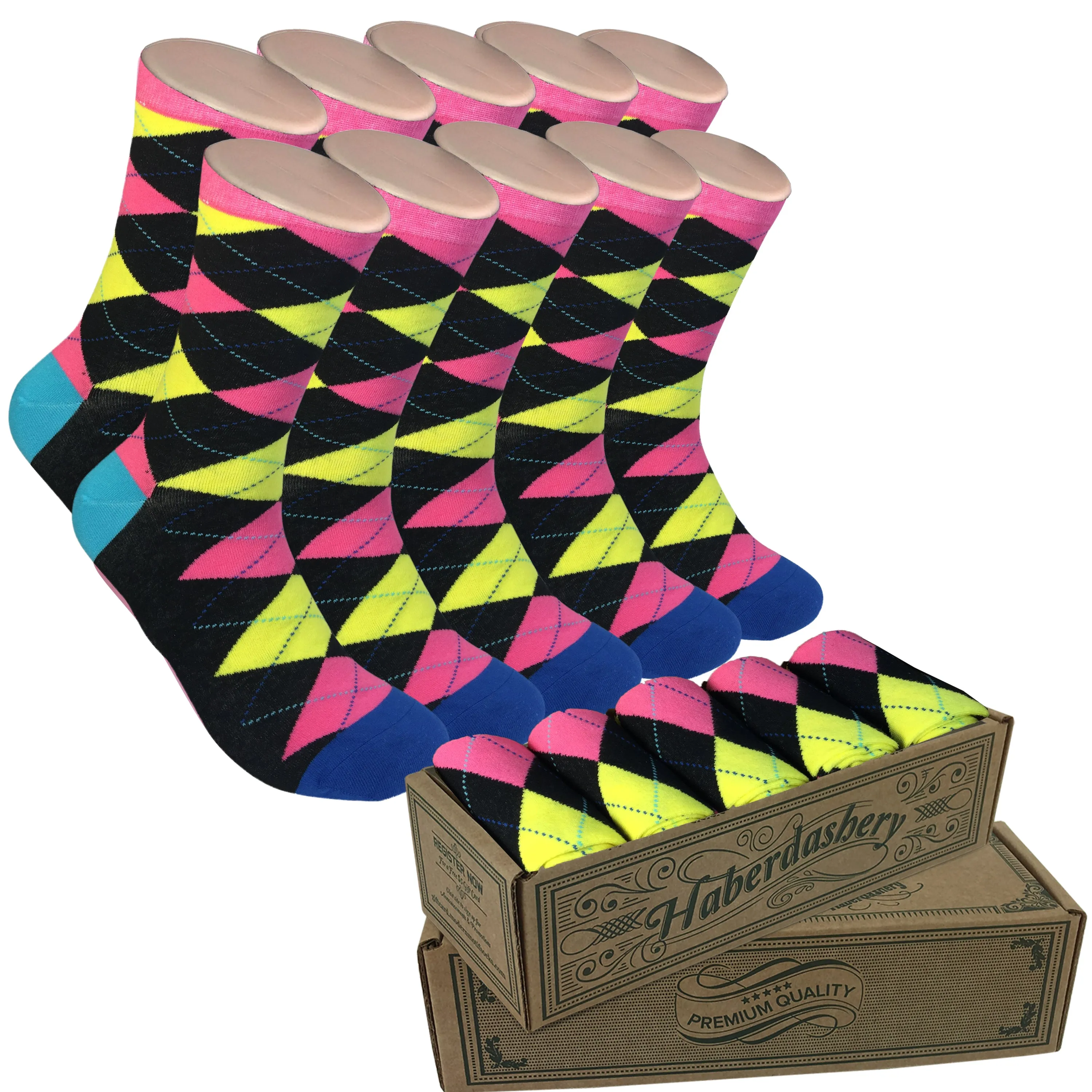 5 Pair Men Matching Fashion Dress Socks Gift Box-Groomsmen Weddings Party Socks