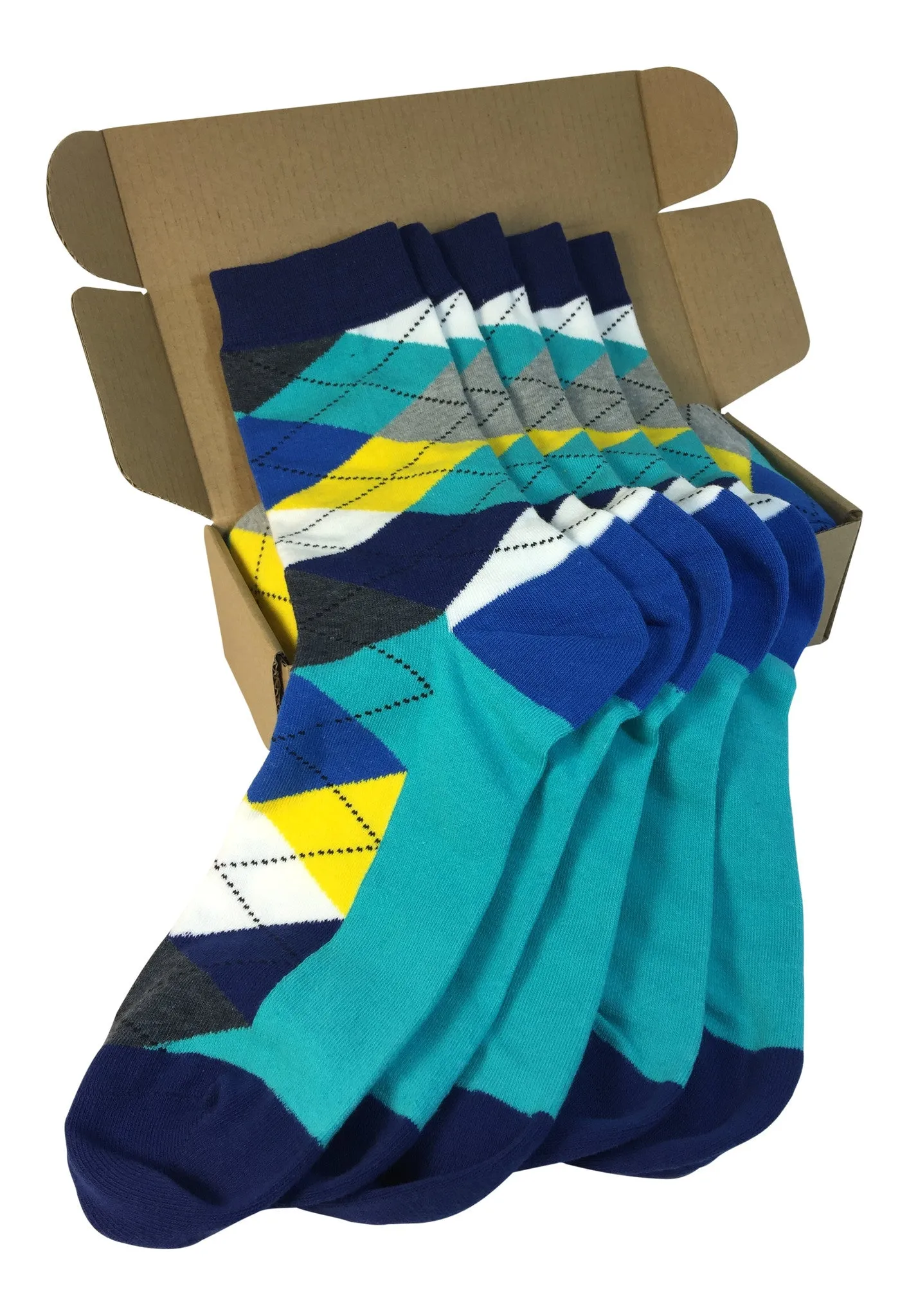 5 Pair Men Matching Fashion Dress Socks Gift Box-Groomsmen Weddings Party Socks