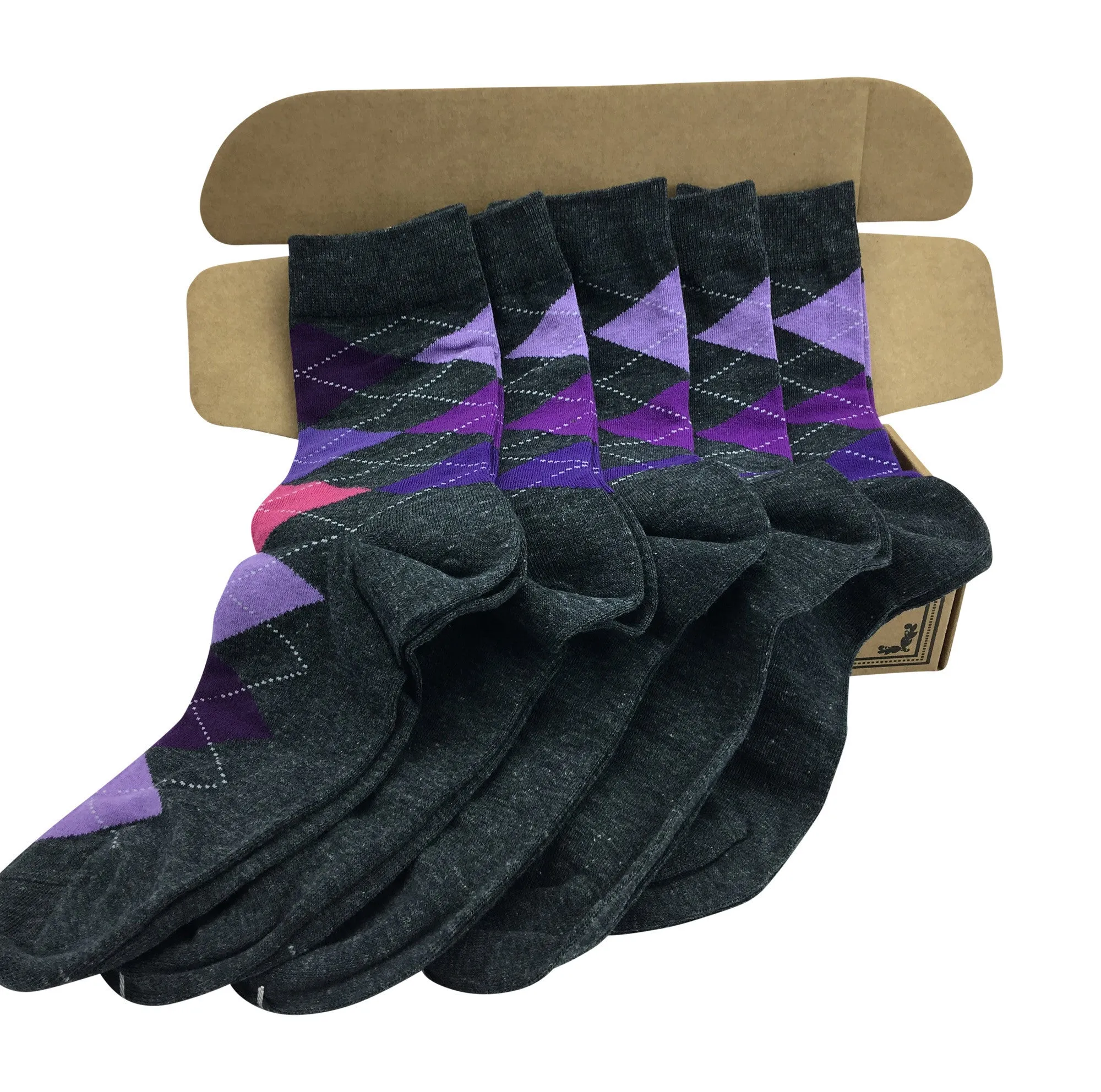 5 Pair Men Matching Fashion Dress Socks Gift Box-Groomsmen Weddings Party Socks