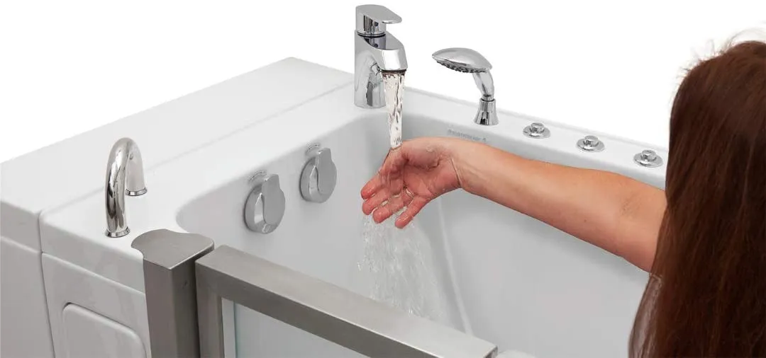 52" x 27.5" Petite Massage Walk In Bath Tub