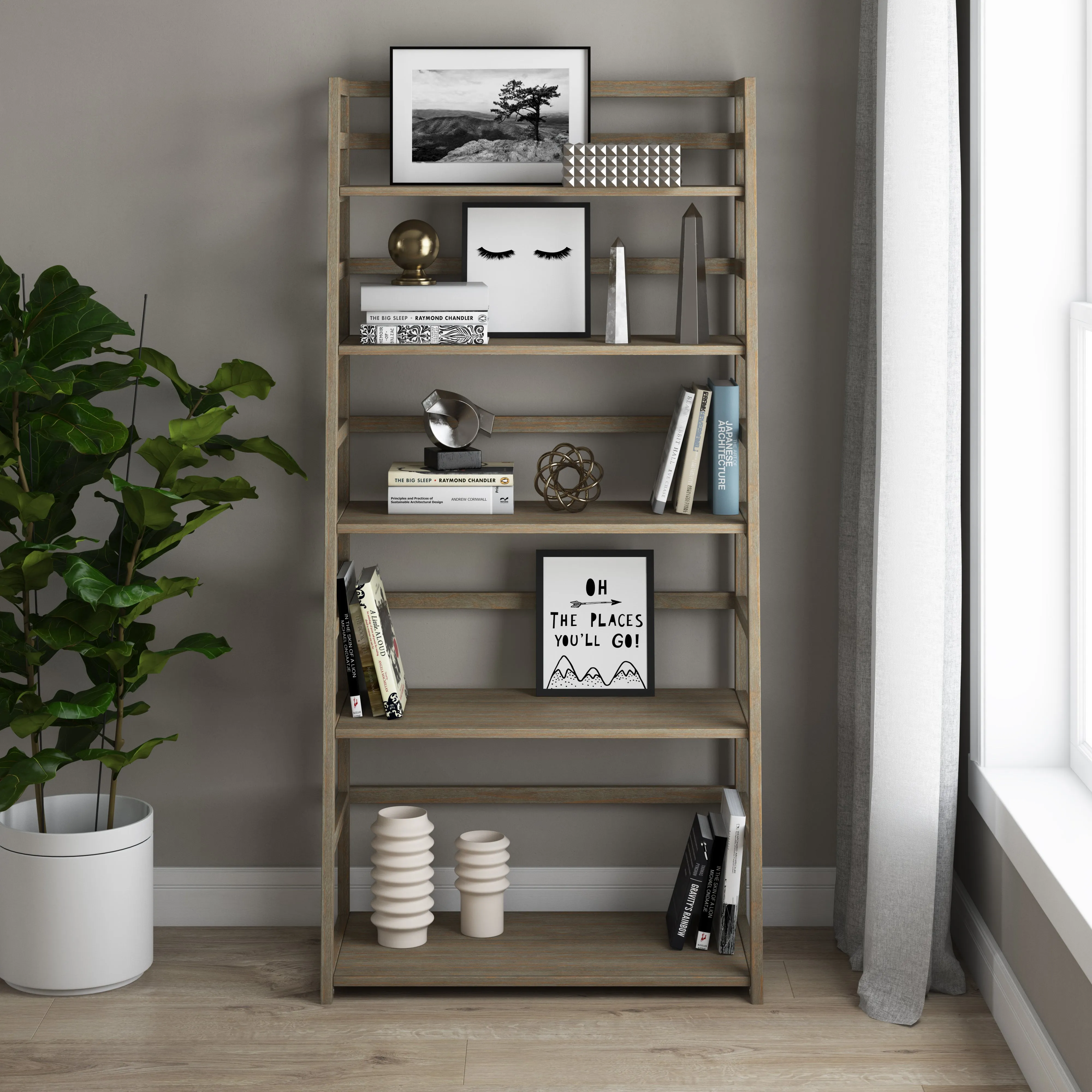 Acadian Ladder Shelf Bookcase