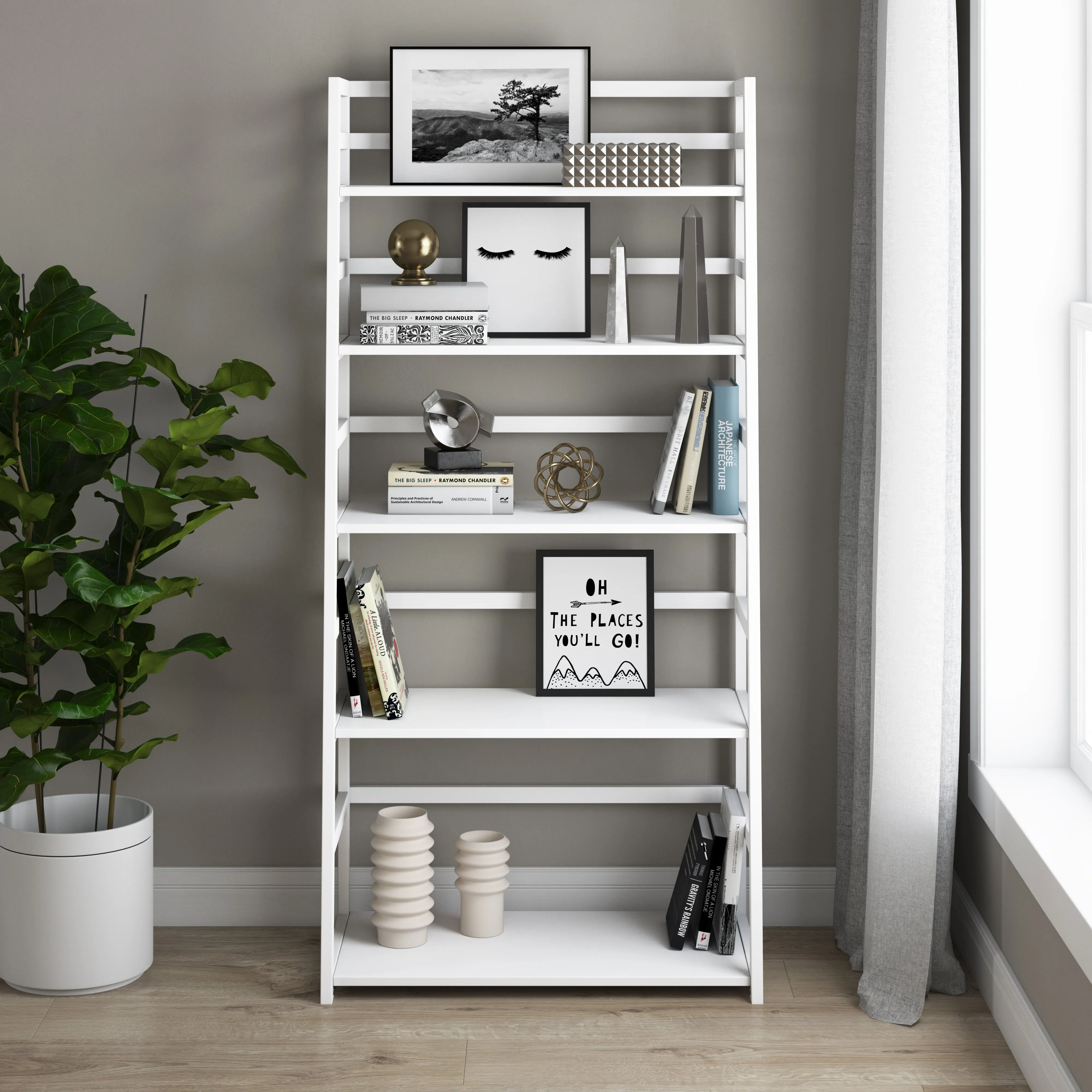 Acadian Ladder Shelf Bookcase