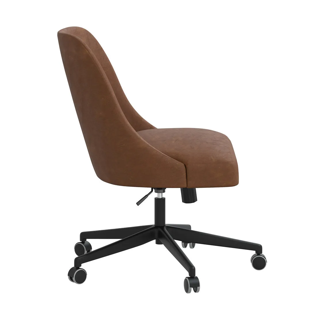 Acosta Task Chair AllModern Upholstery Color: Distressed Saddle Brown Performance Faux Leather