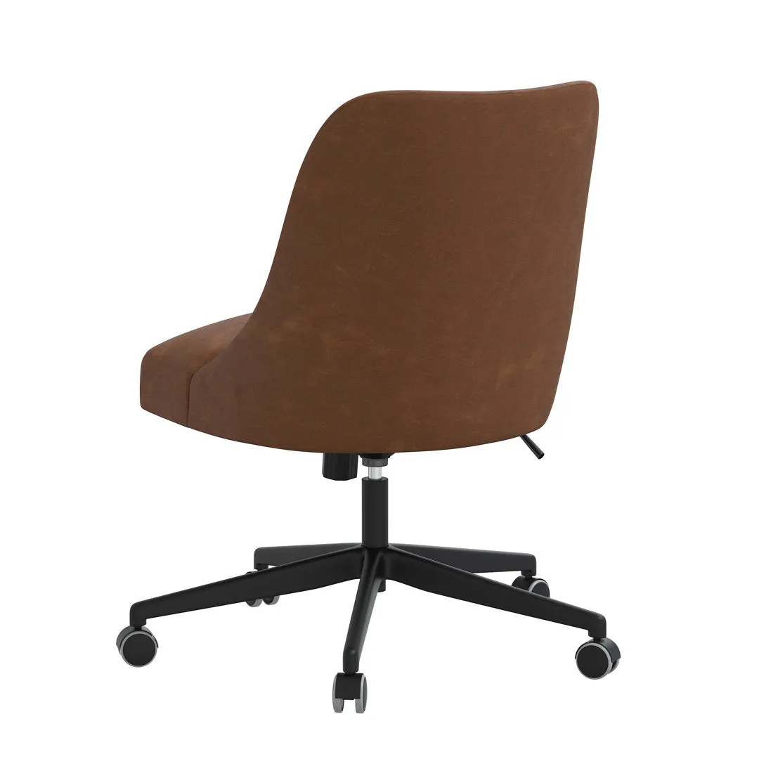 Acosta Task Chair AllModern Upholstery Color: Distressed Saddle Brown Performance Faux Leather