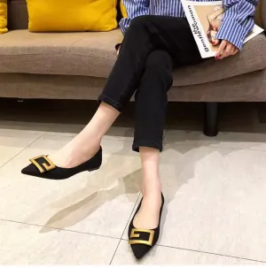 Alicia Embellished Flat Pumps  - Black Size 2 (eu34) IN STOCK