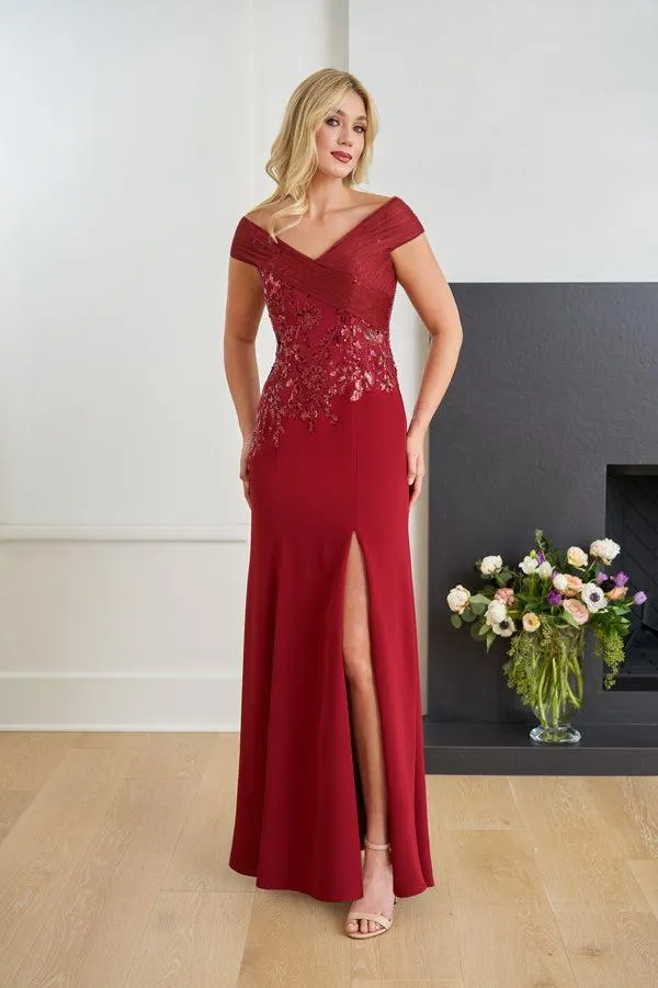 Alluring Stretch Crepe Fit and Flare Gown - K258056