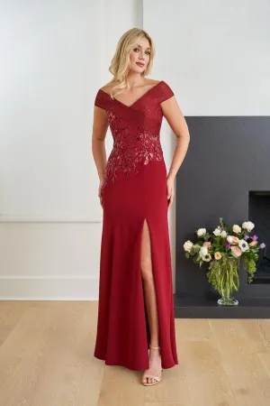 Alluring Stretch Crepe Fit and Flare Gown - K258056
