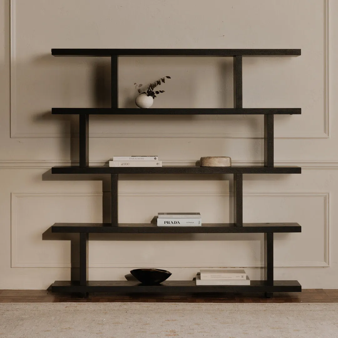 Annora 63" H x 63" W Geometric Bookcase AllModern Color: Black