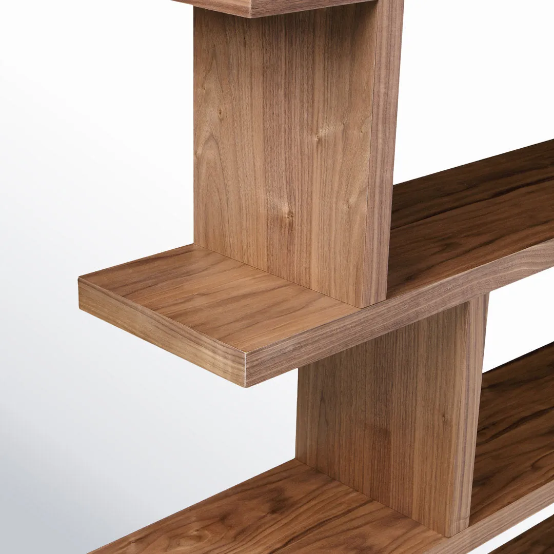 Annora 63" H x 63" W Geometric Bookcase AllModern Color: Walnut