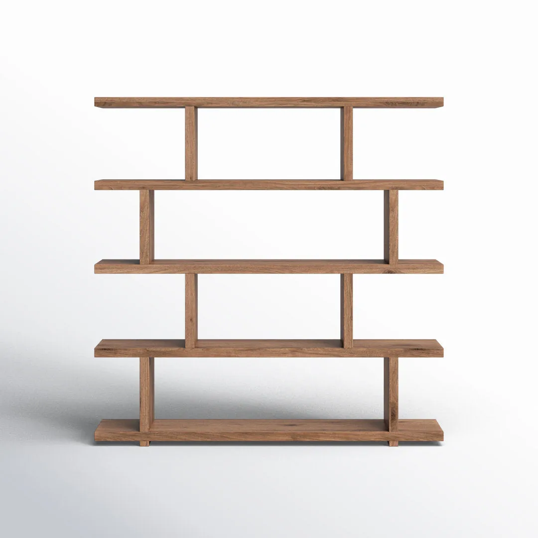 Annora 63" H x 63" W Geometric Bookcase AllModern Color: Walnut