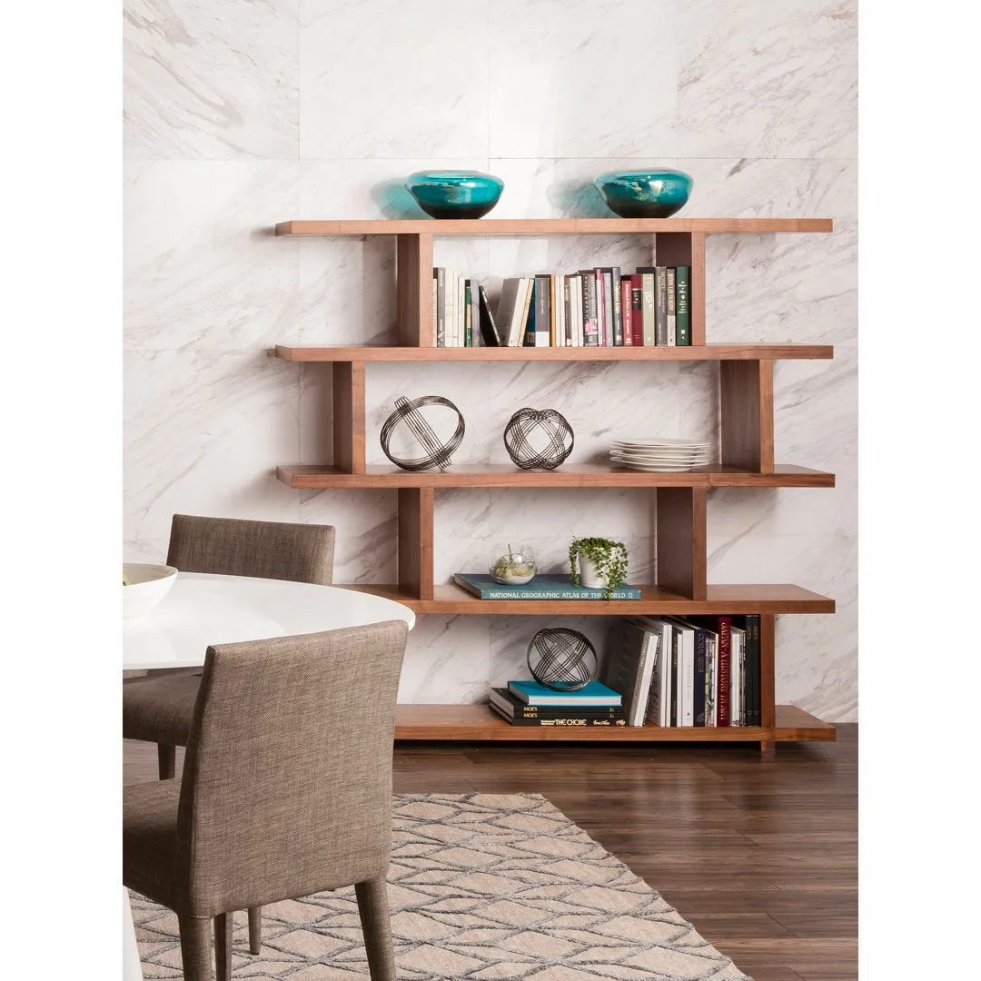 Annora 63" H x 63" W Geometric Bookcase AllModern Color: Walnut