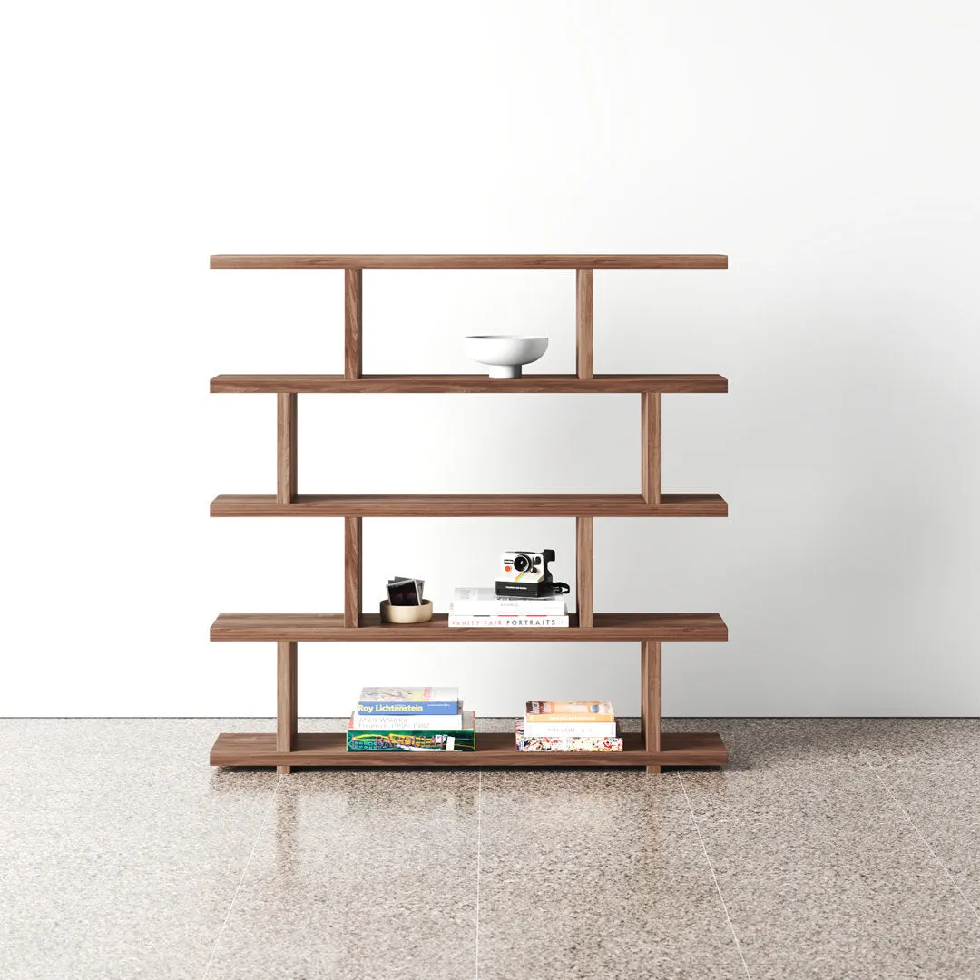Annora 63" H x 63" W Geometric Bookcase AllModern Color: Walnut