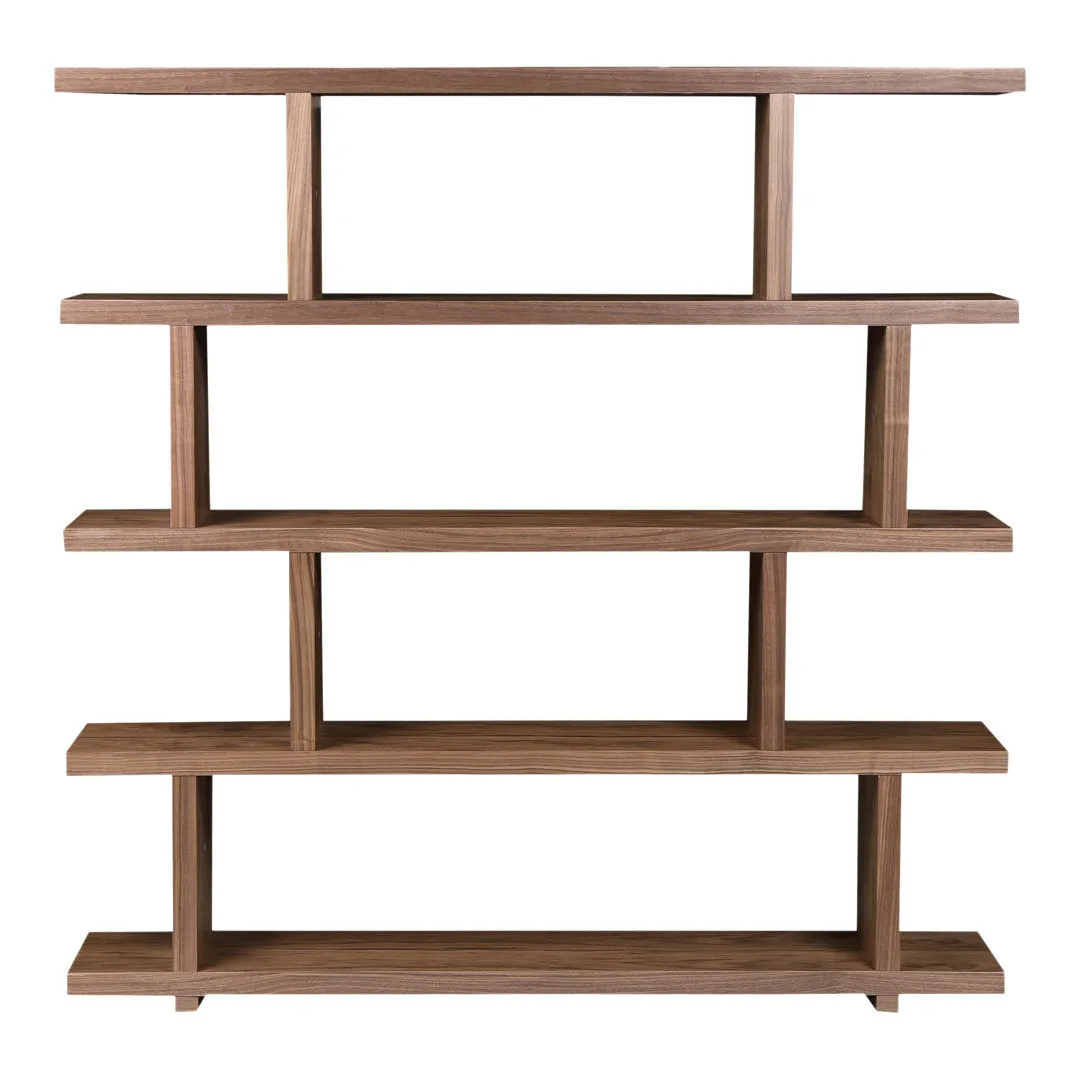 Annora 63" H x 63" W Geometric Bookcase AllModern Color: Walnut
