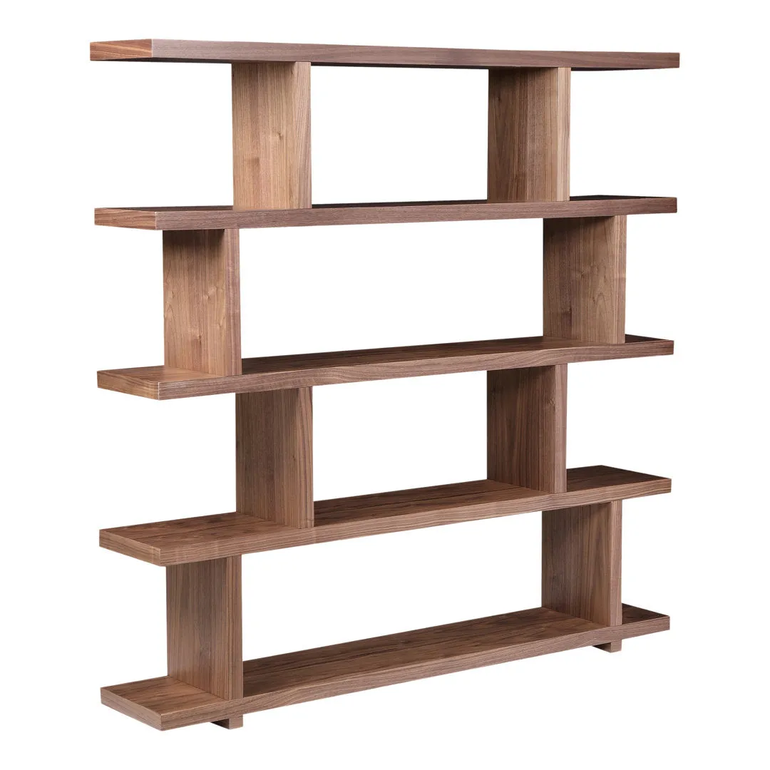 Annora 63" H x 63" W Geometric Bookcase AllModern Color: Walnut