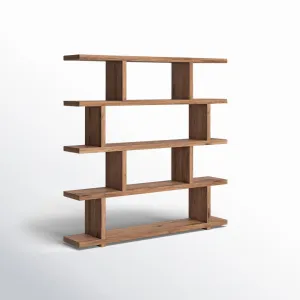 Annora 63" H x 63" W Geometric Bookcase AllModern Color: Walnut