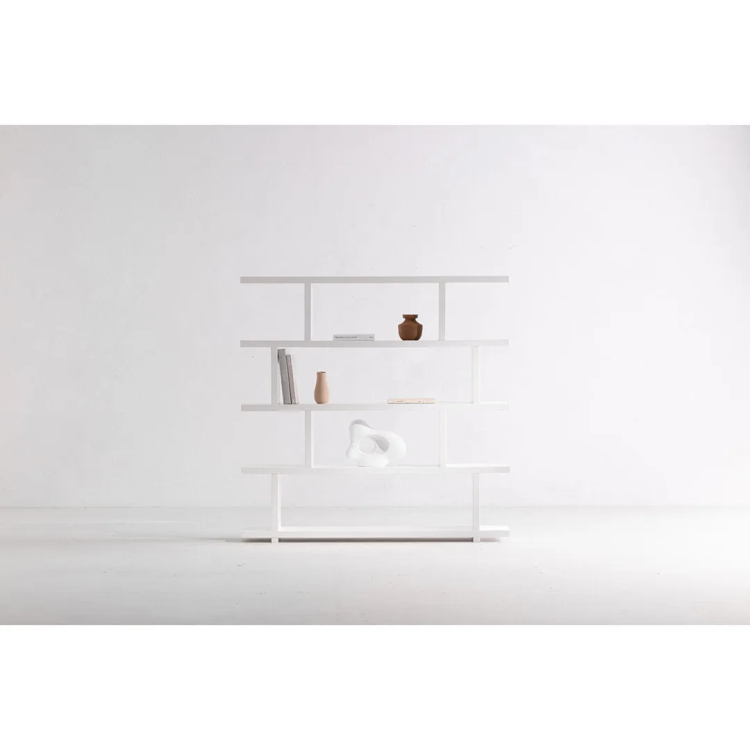 Annora 63" H x 63" W Geometric Bookcase AllModern Color: White