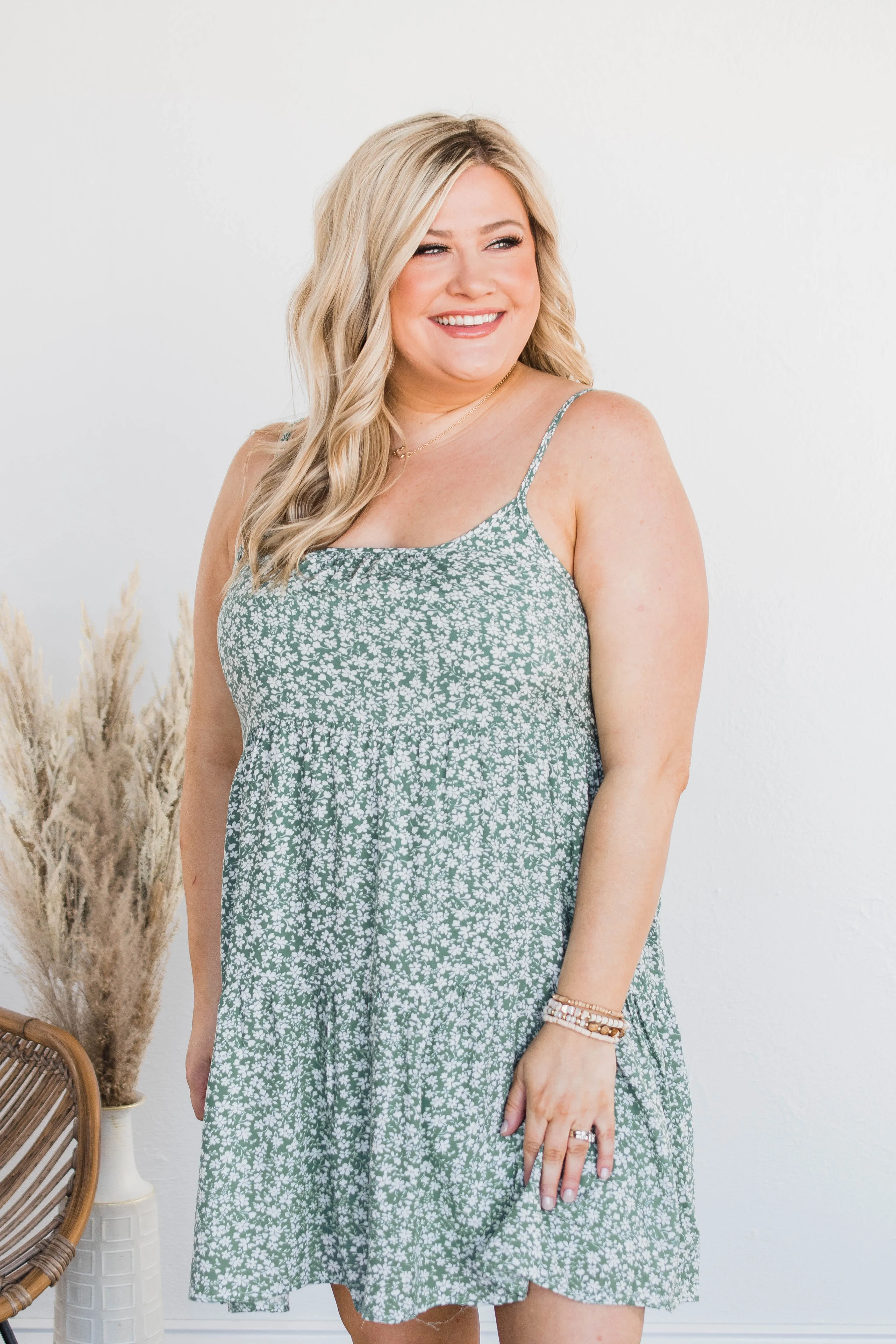 Any Moment Now Mini Dress- Sage