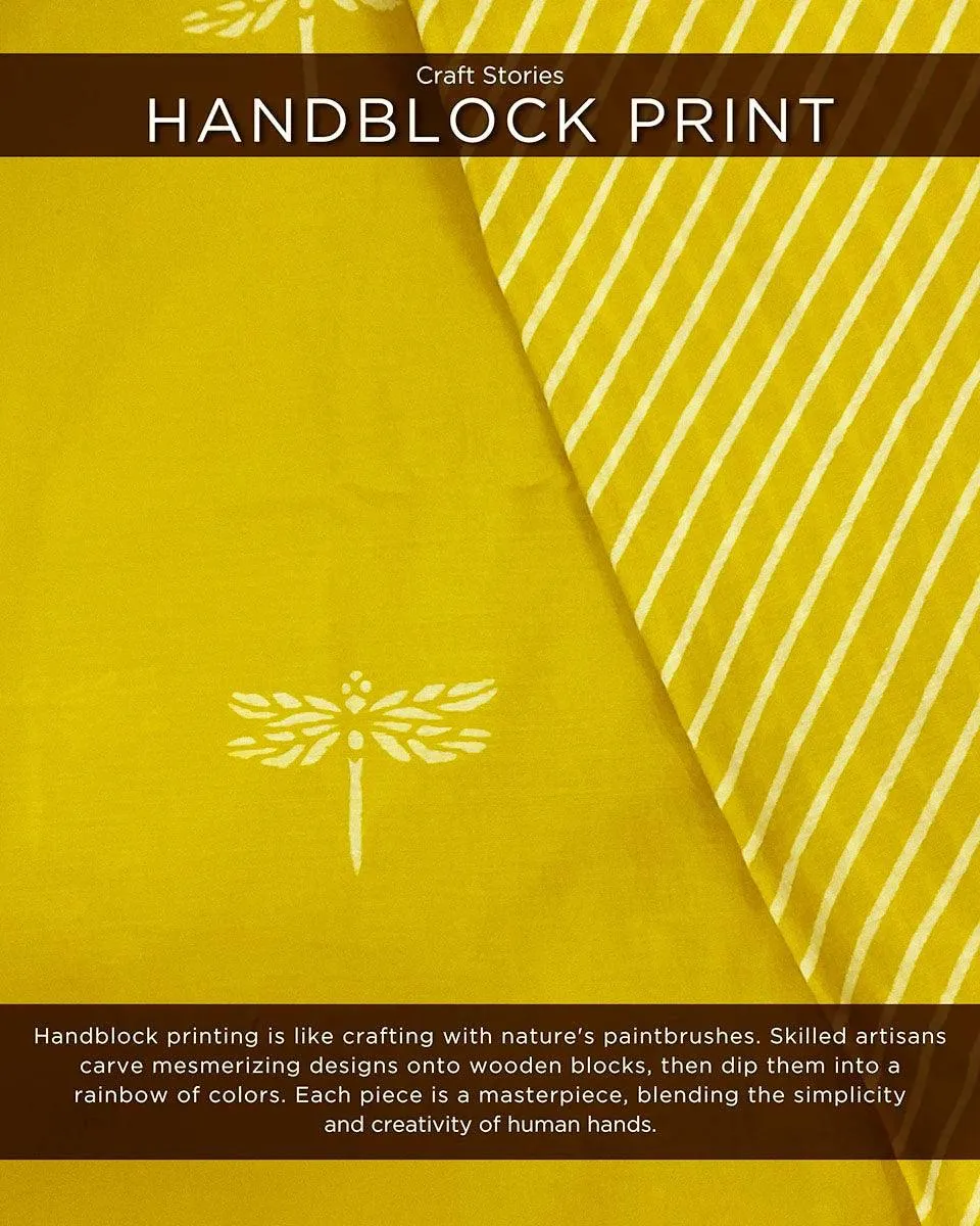 Aponi Hand Blockprinted Cotton Saree - Butterfly Girls