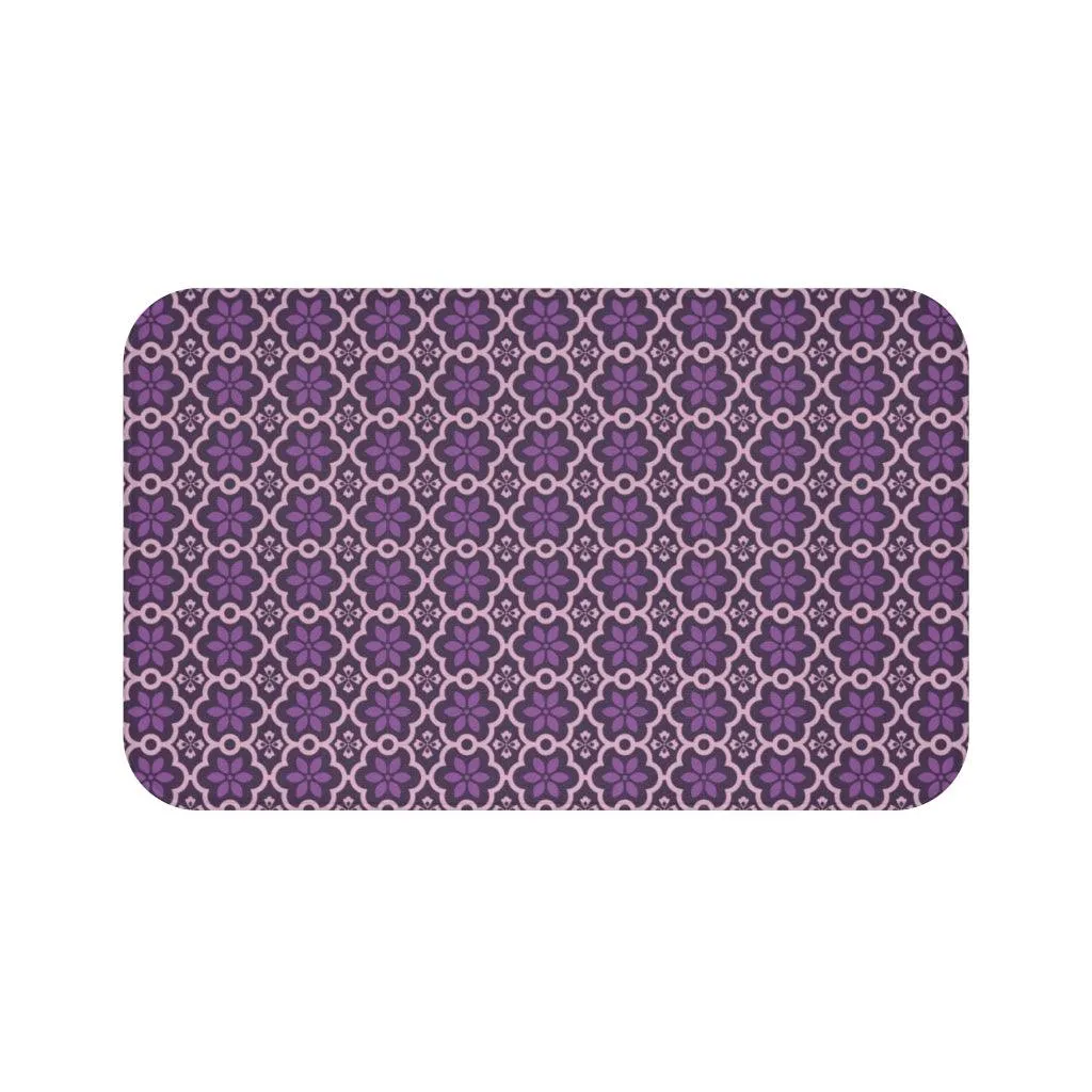 Ashen Chrysanthemum Burst Bath Mat