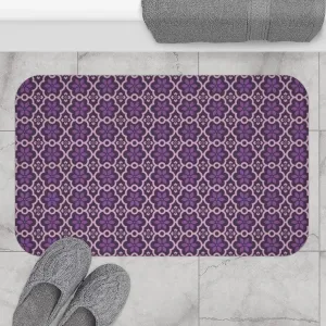 Ashen Chrysanthemum Burst Bath Mat