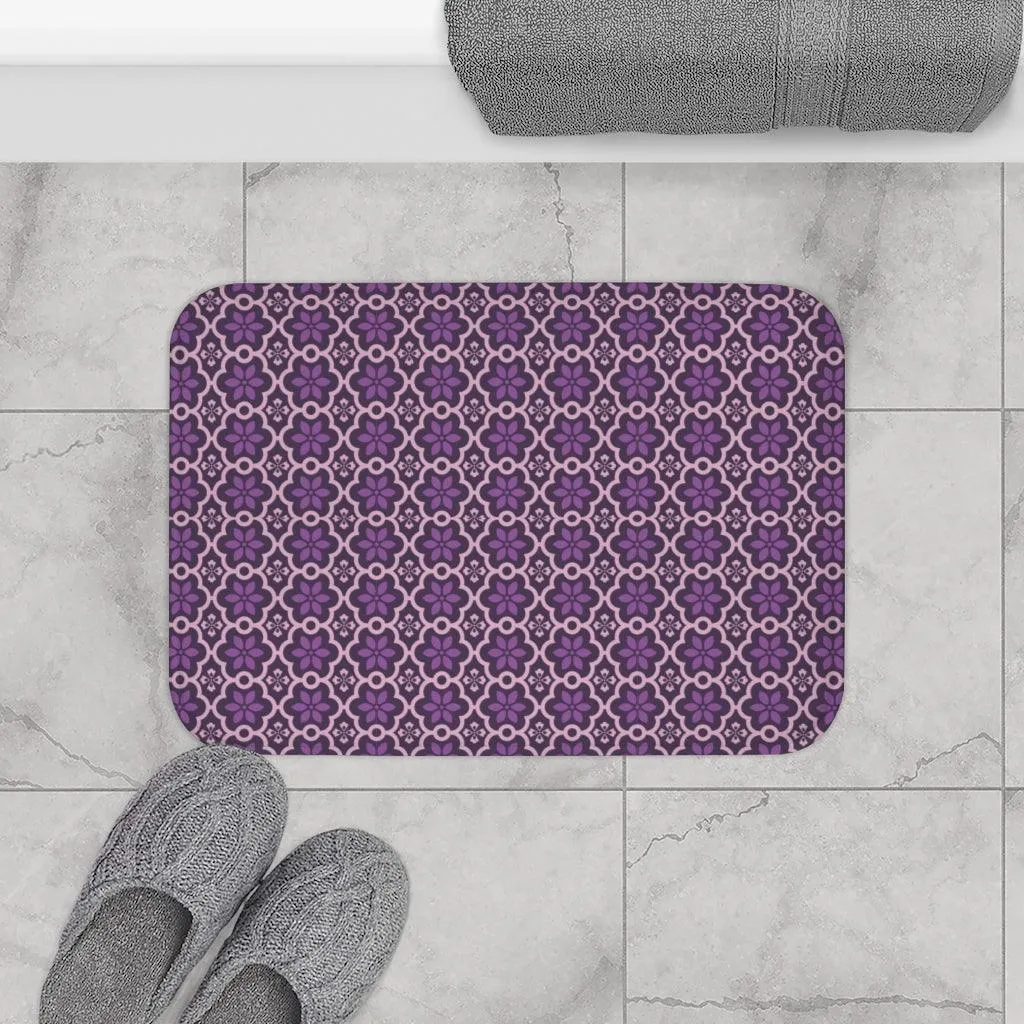 Ashen Chrysanthemum Burst Bath Mat