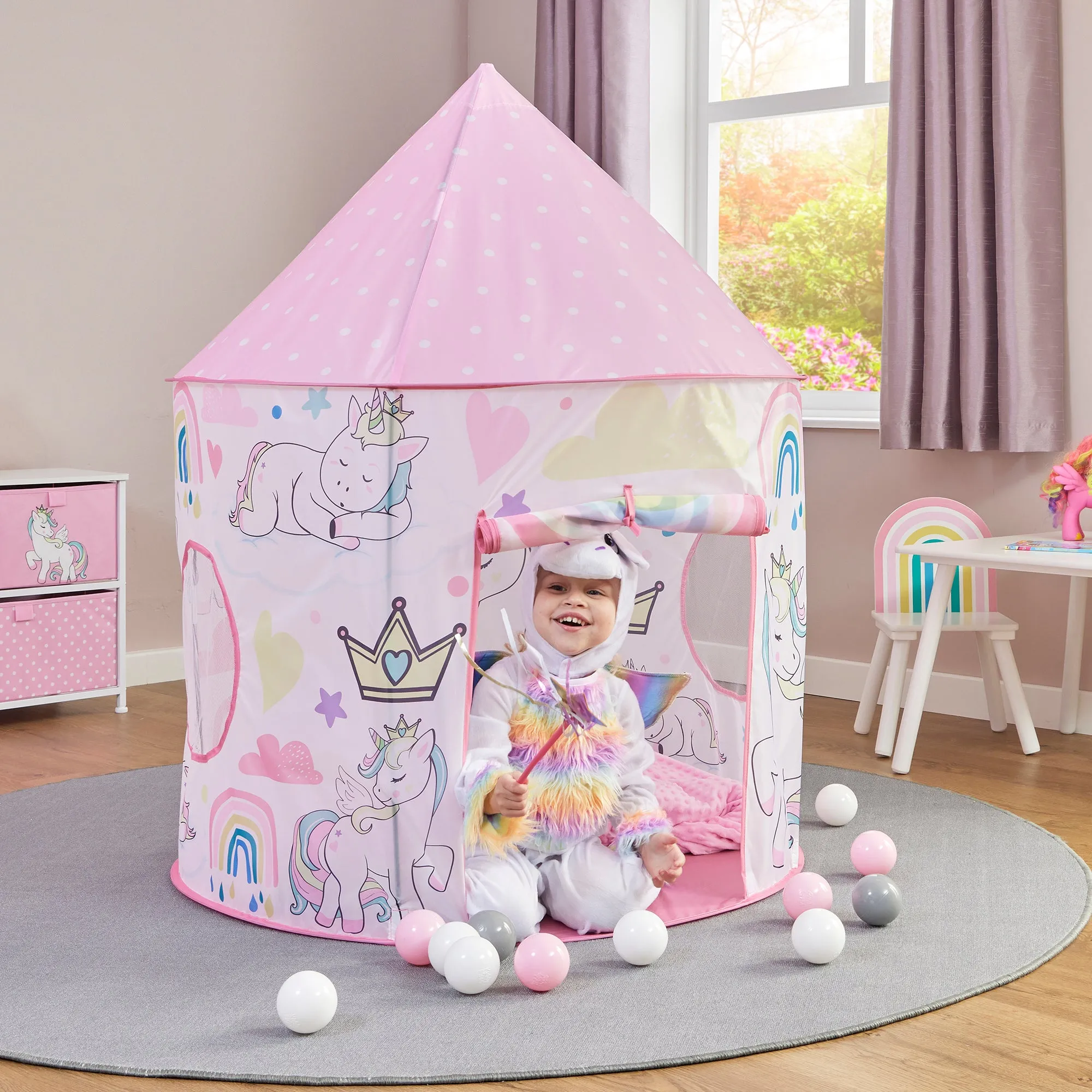 Austism-Friendly 2 Person Unicorn Pop-up Play Tent | Den | Storage Bag | 18m  