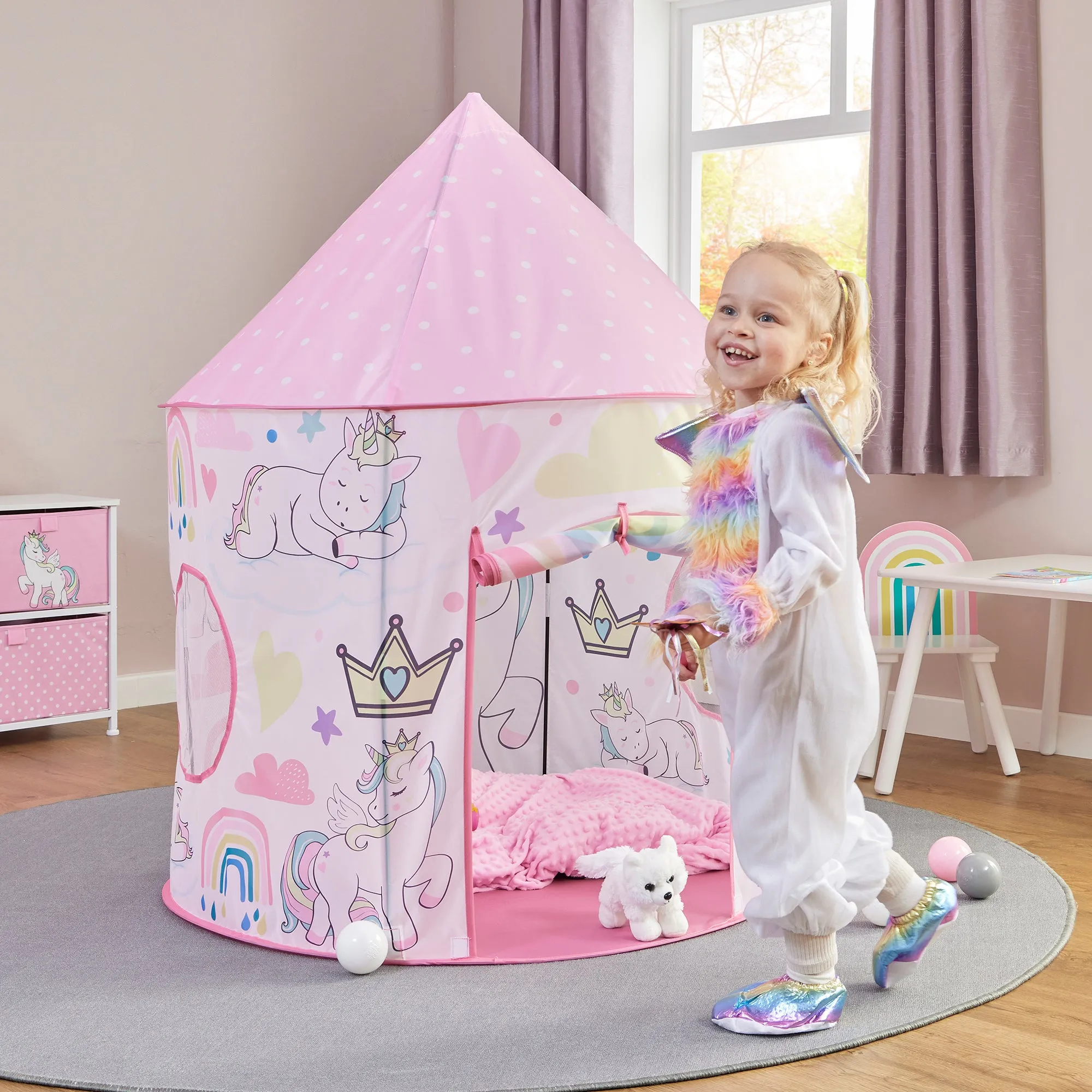 Austism-Friendly 2 Person Unicorn Pop-up Play Tent | Den | Storage Bag | 18m  