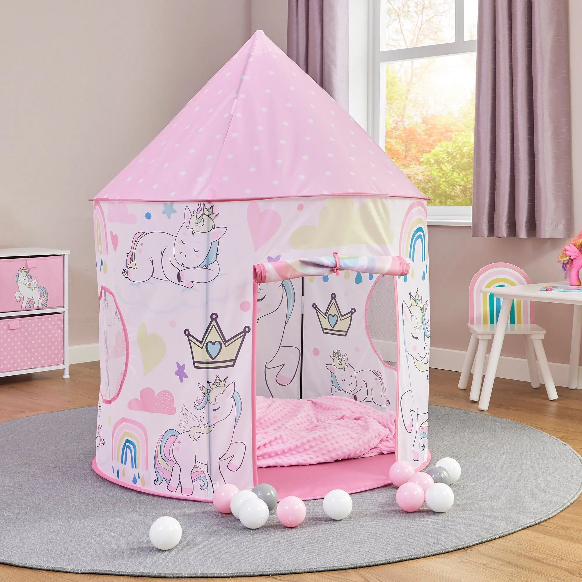 Austism-Friendly 2 Person Unicorn Pop-up Play Tent | Den | Storage Bag | 18m  
