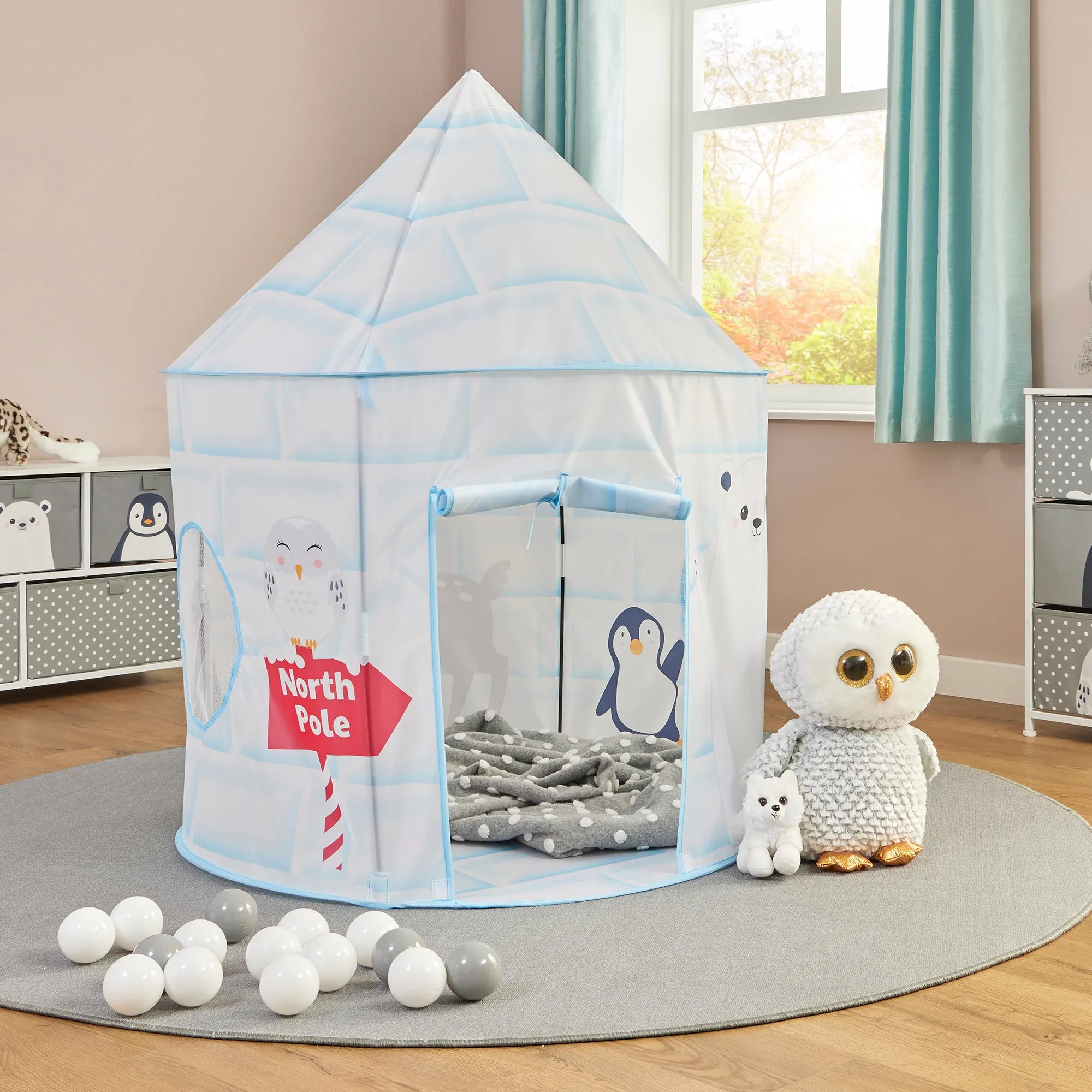 Austism-Friendly Kids 2 Person Arctic Animals Pop-up Play Tent | Den | Storage Bag | 18m  