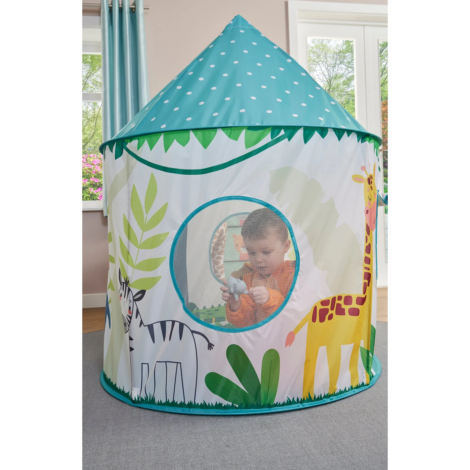 Austism-Friendly Kids 2 Person Jungle Pop-up Play Tent | Den | Storage Bag | 18m  