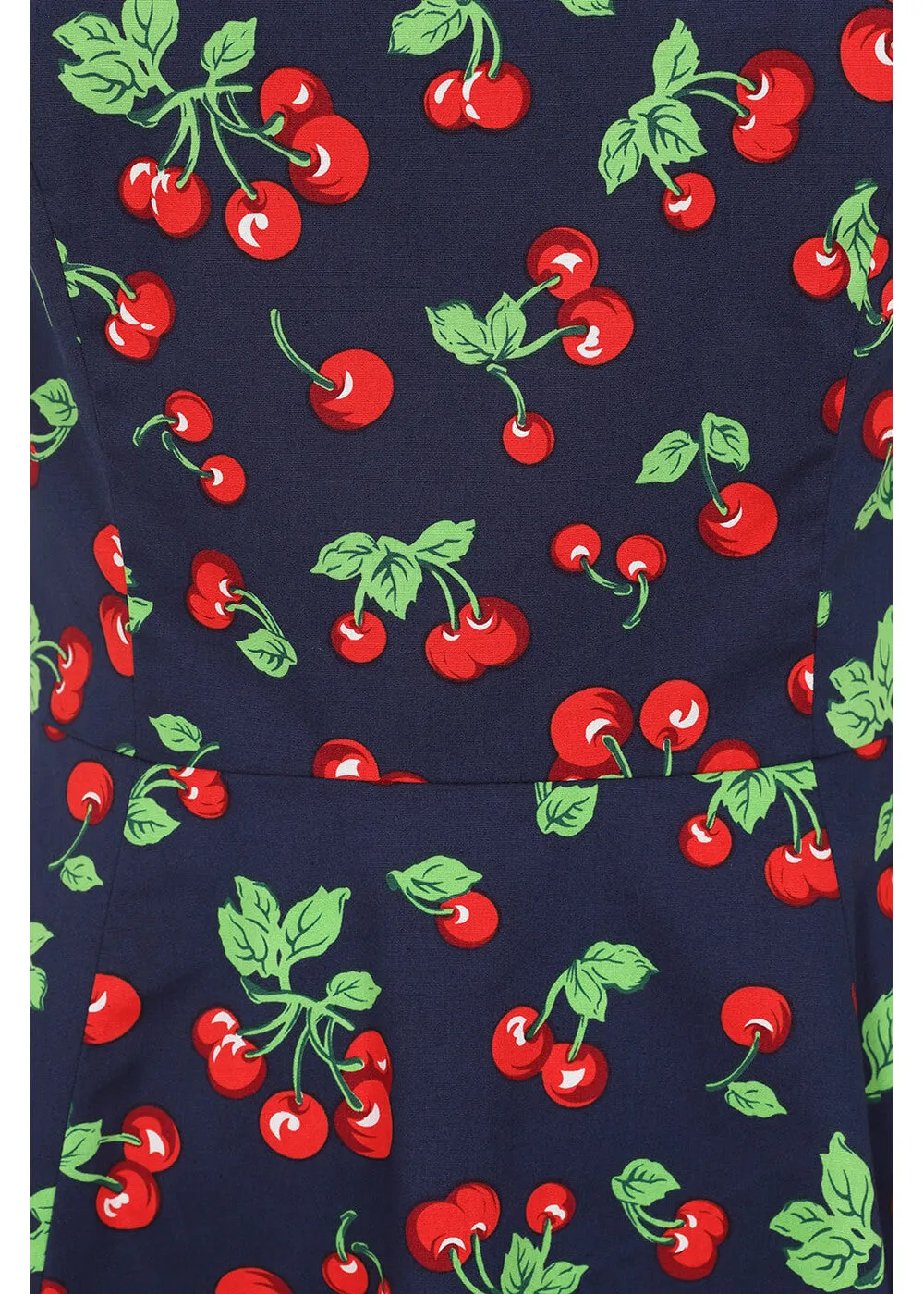 Banned Nora Heart Cherry 50's Swing Dress Navy