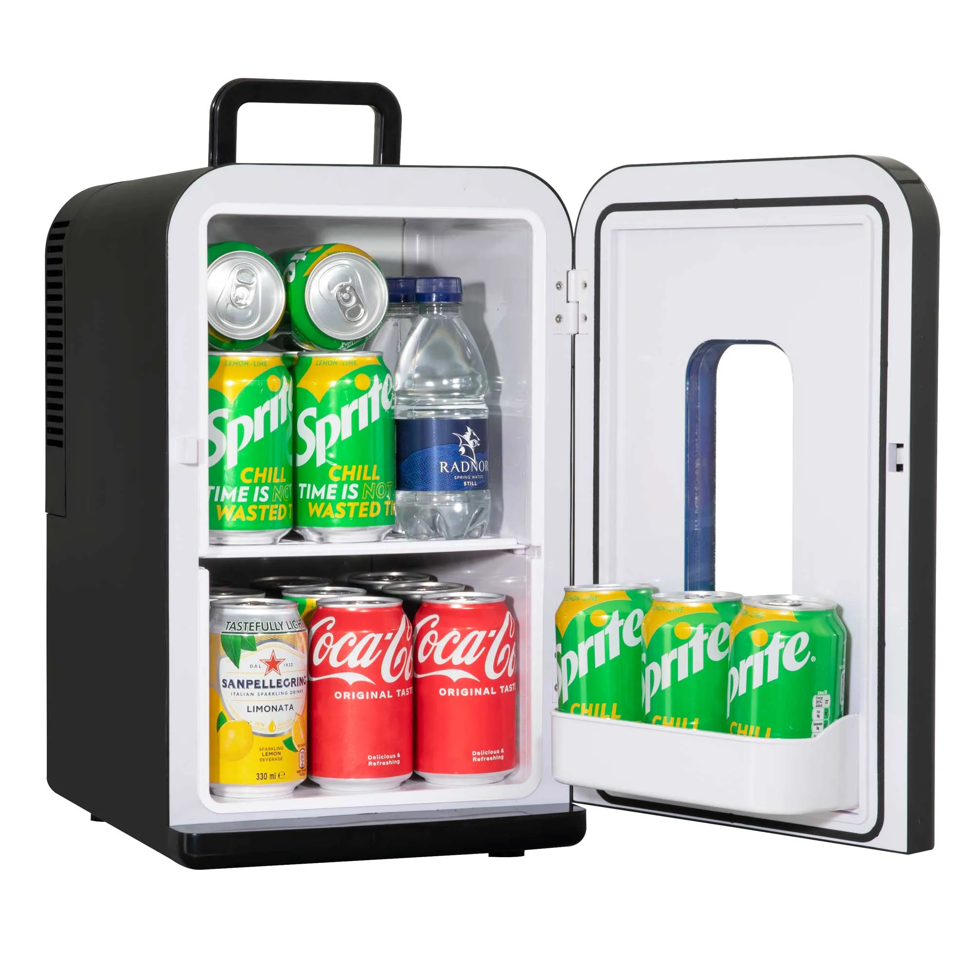 Baridi 15L Mini Fridge Cooler, 12V/230V, For Makeup, Cars, Bedrooms, Camping, Black - DH95