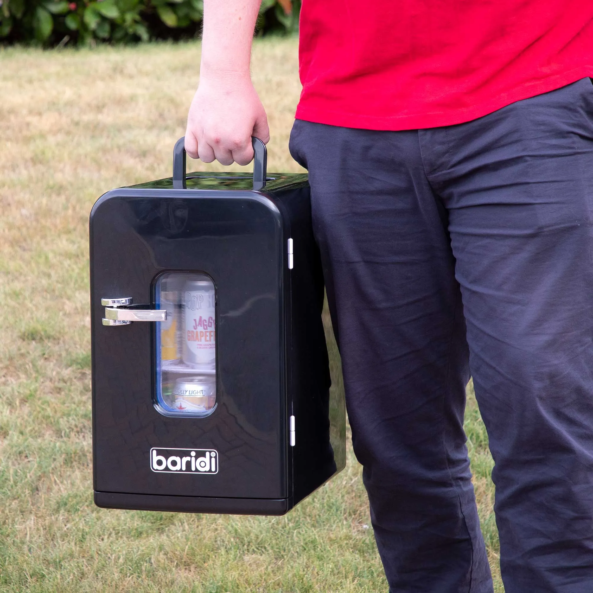 Baridi 15L Mini Fridge Cooler, 12V/230V, For Makeup, Cars, Bedrooms, Camping, Black - DH95