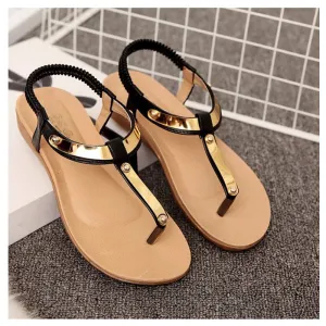 Beautiful Women Sandals Flat Sandals Women Summer Shoes Sequined Ladies Sandals Black Sandale Femme Plus Size 41 42