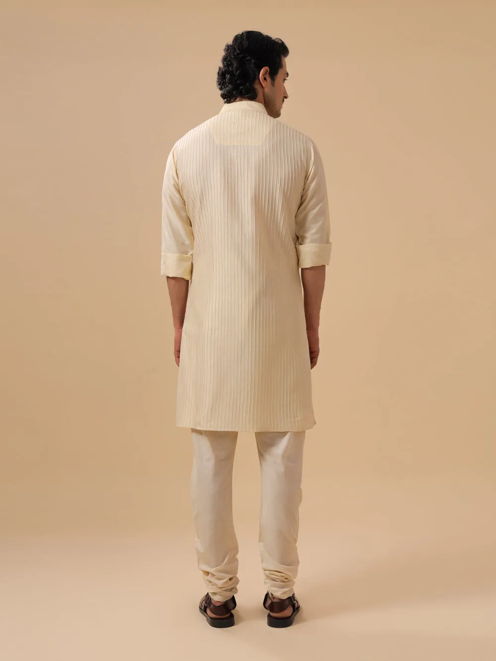 Beige Silk Kurta