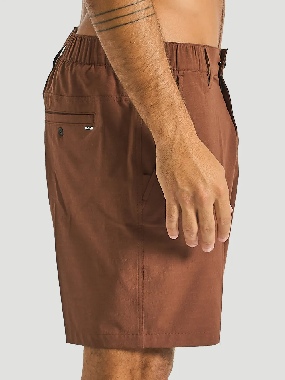 Bermuda Walk Hurley Phantom Slub 3/4 Waistband 18'' Marrom