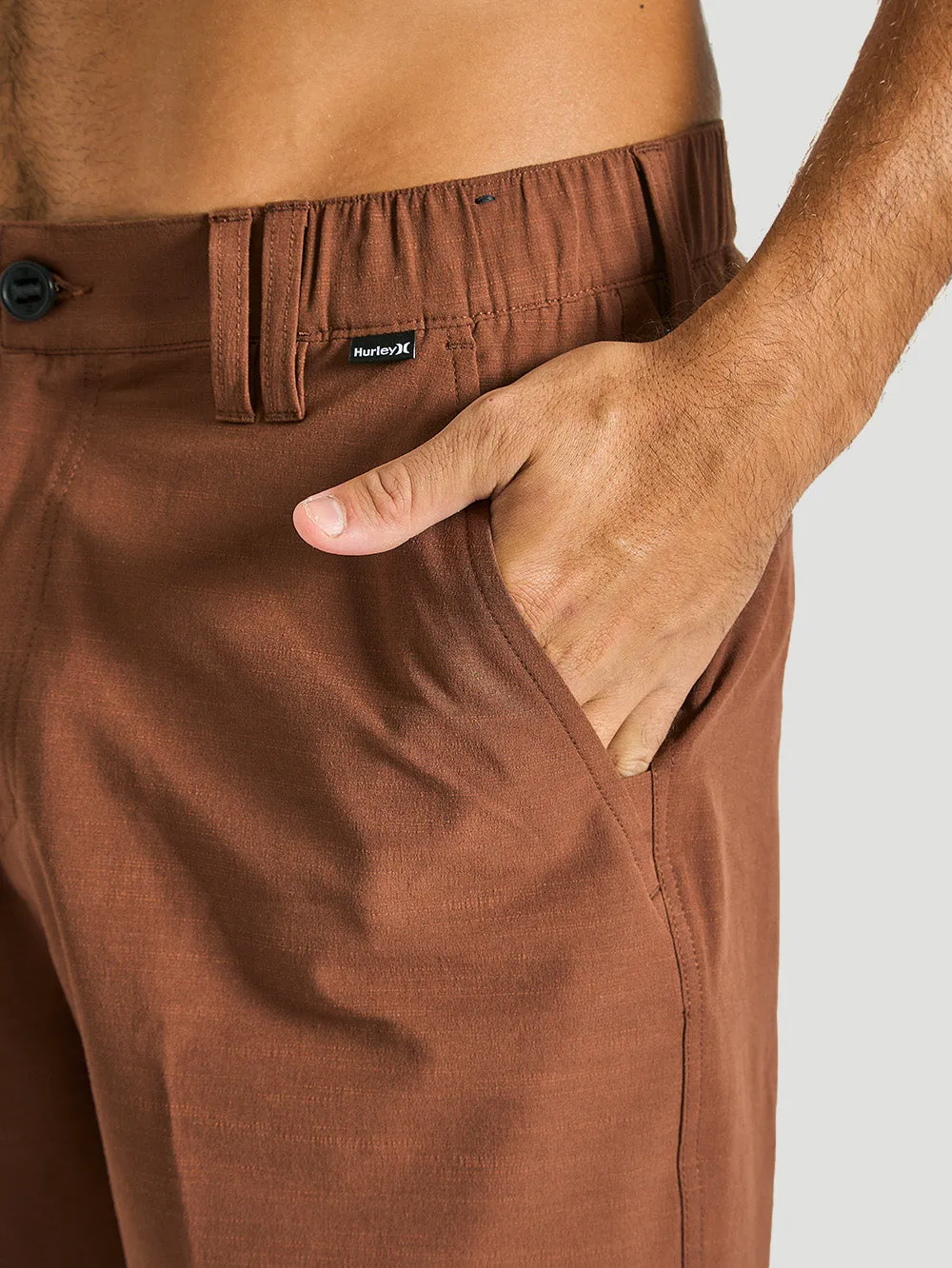Bermuda Walk Hurley Phantom Slub 3/4 Waistband 18'' Marrom