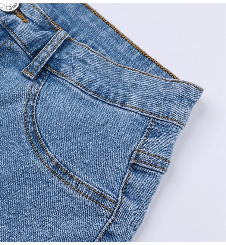 BerryBetty - Shaping Skinny Jeans Women High Waist Stretch Ripped Denim Pants Hip Fit Leggings Slim Elastic Mom Jean Casual Comfy Trousers