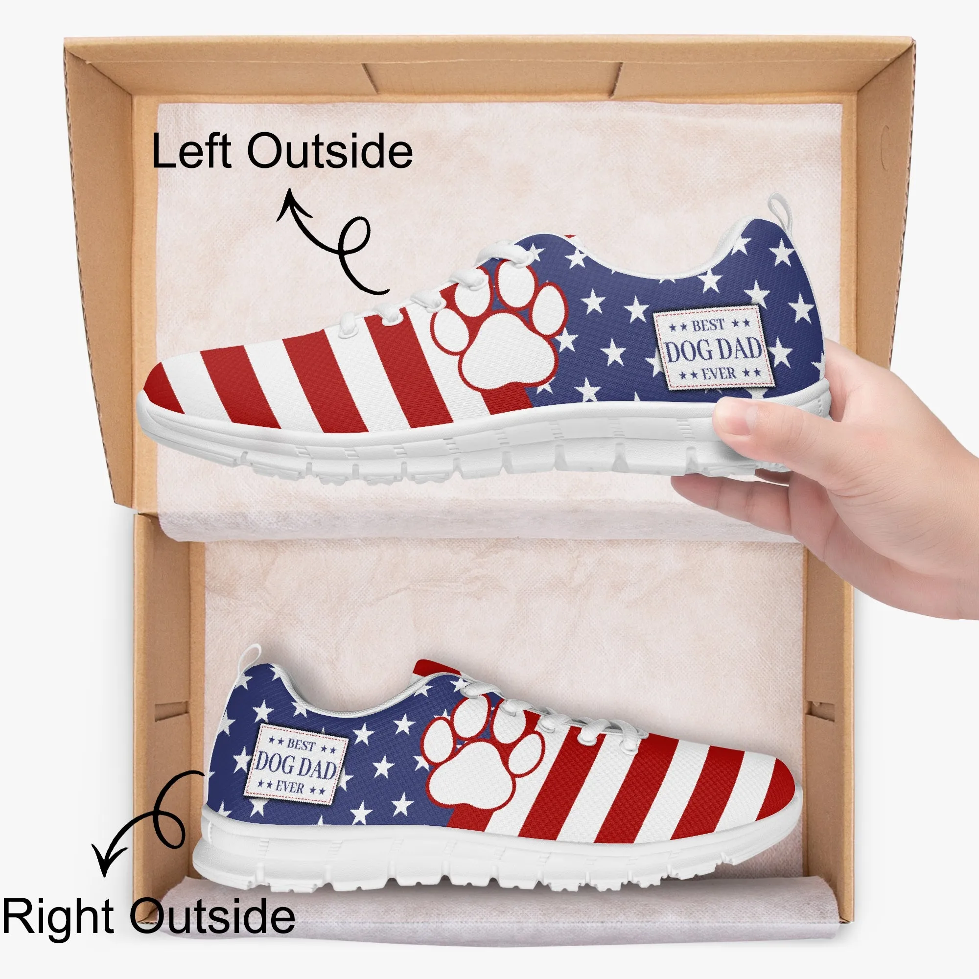 Best Dog Dad Ever Sneakers for Men, Running Shoes For Dog Dad Dog Lovers