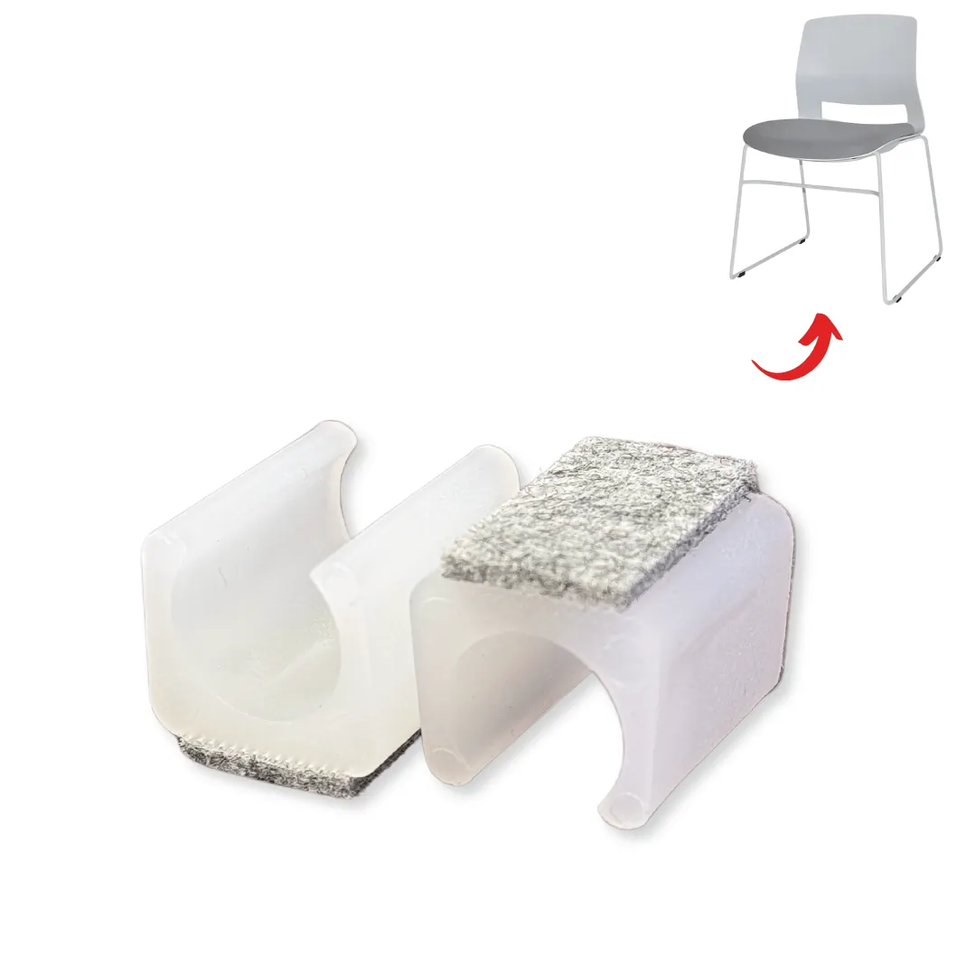 Black Felt Sled Chair Clip-on Glides – Protect Floors & Reduce Noise
