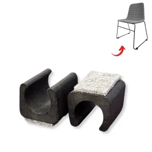 Black Felt Sled Chair Clip-on Glides – Protect Floors & Reduce Noise